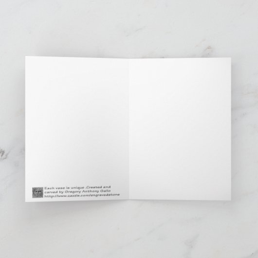 Mooie gesneden rode vaas kaart (Binnen)