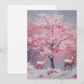 Mooie gestileerde roze kerst Kaart (Voorkant / Achterkant)