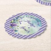 Mooie gestreepte lavendel en bloem kartonnen onderzetters (Gekanteld)