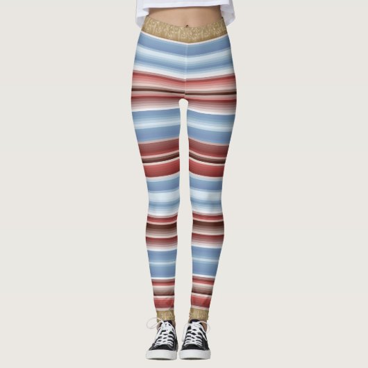 Mooie gestreepte leggings lang (Voorkant)