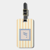 Mooie gestreepte monogram-personalisatie bagagelabel (Voorkant verticaal)