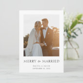 Mooie & Getrouwde Elegante Eenvoudige Foto Feestdagenkaart (Staand voorkant)