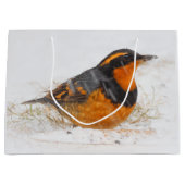 Mooie gevarieerde haast op een sneeuwnende winterd large cadeautasje (Voorkant)