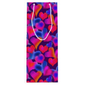 Mooie geverfde harten | VALENTIJNSDAG Wijn Cadeautas (Achterkant)