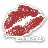 Mooie, gevlekte rode lippen sticker (Voorkant)