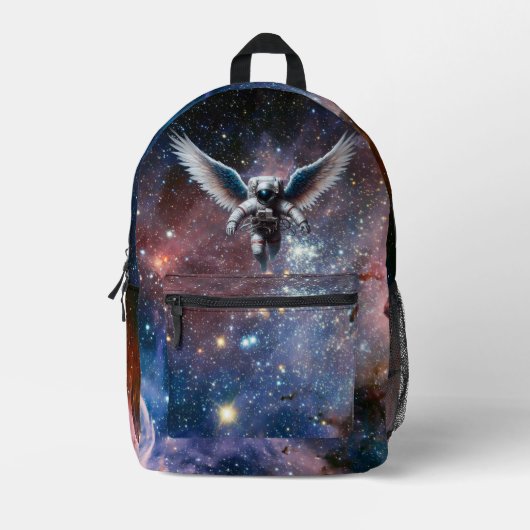 Mooie gevleugelde astronaut en Galaxy Bedrukte Rugzak (Voorkant)