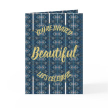 Mooie gevouwen uitnodiging - PAS HET AAN