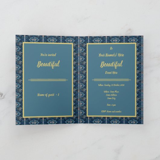 Mooie gevouwen uitnodiging - PAS HET AAN (Binnen)