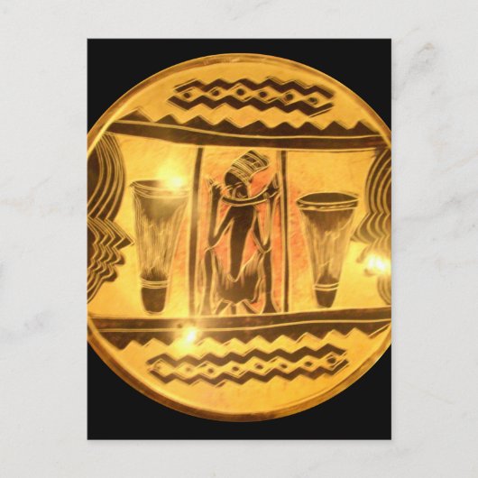 Mooie, geweldige gouden Rode Afrikaanse drummers Briefkaart (Voorkant)