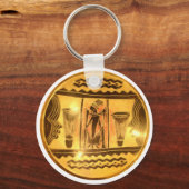 Mooie, geweldige gouden Rode Afrikaanse drummers Sleutelhanger (Voorkant)