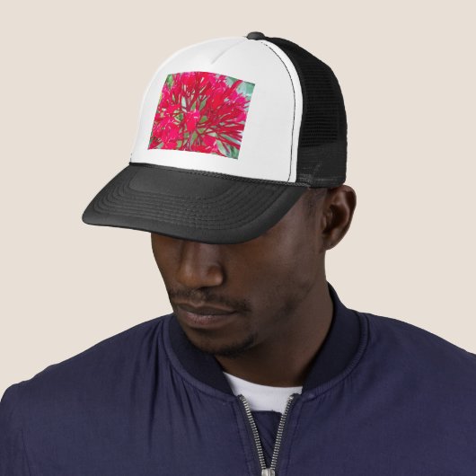 Mooie Geweldige rode bloemen Trucker Pet (In situ)