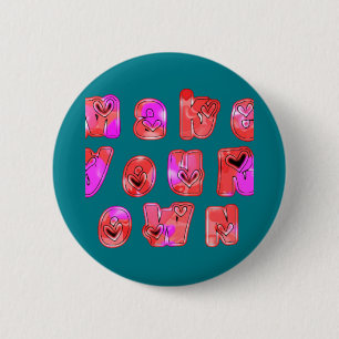 Mooie geweldige vulknop sjabloon ronde button 5,7 cm