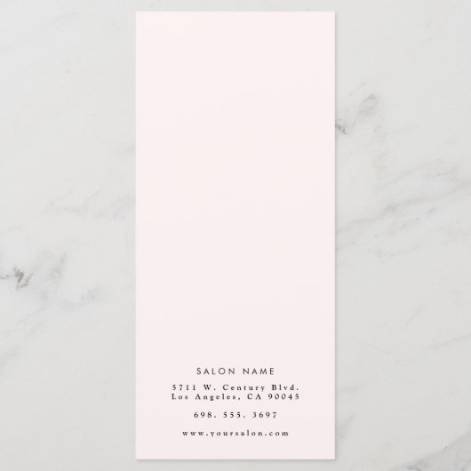 Mooie gezicht prijslijst menu (Achterkant)