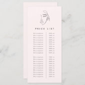 Mooie gezicht prijslijst menu (Voorkant / Achterkant)