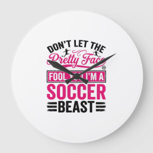 Mooie Gezicht Voetbal Beest Vintage T-shirt Ontwer Grote Klok