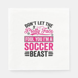 Mooie Gezicht Voetbal Beest Vintage T-shirt Ontwer Servet