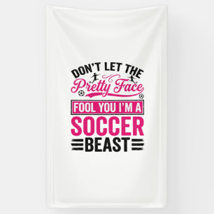Mooie Gezicht Voetbal Beest Vintage T-shirt Ontwer Spandoek