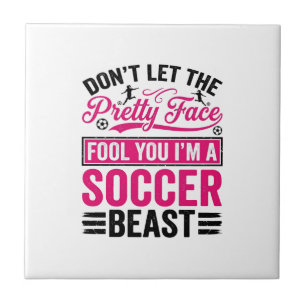 Mooie Gezicht Voetbal Beest Vintage T-shirt Ontwer Tegeltje