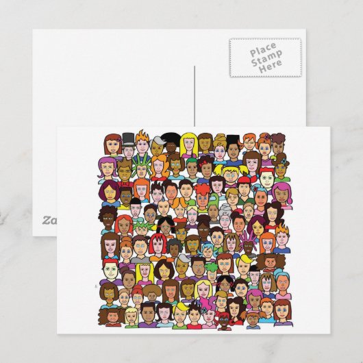 Mooie gezichten briefkaart (Voorkant / Achterkant)