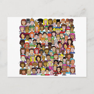 Mooie gezichten briefkaart