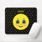 Mooie gezichten en sterren op zwart muismat (Met muis)