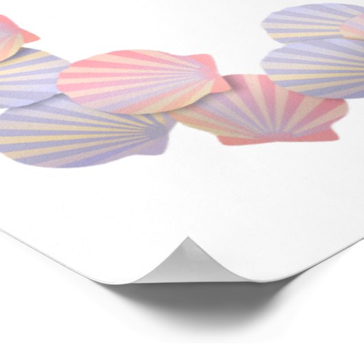 Mooie gezouten schelpen uit het zee poster (Hoek)