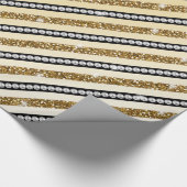 Mooie, gierige goudhoudende witte parels cadeaupapier (Hoek)