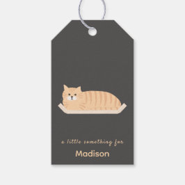 Mooie gift tag met kattenmeubel ontwerp voor liefh cadeaulabel