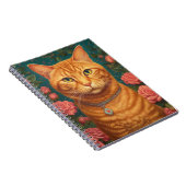 Mooie Ginger Kat en Bloemen Notitieboek (Rechterzijde)