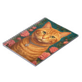 Mooie Ginger Kat en Bloemen Notitieboek (Linkerzijde)