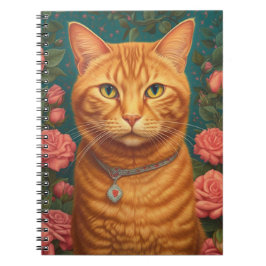 Mooie Ginger Kat en Bloemen Notitieboek