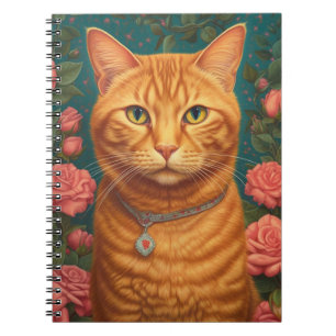 Mooie Ginger Kat en Bloemen Notitieboek