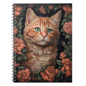 Mooie Ginger Kitten en Bloemen Notitieboek (Voorkant)