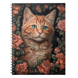 Mooie Ginger Kitten en Bloemen Notitieboek