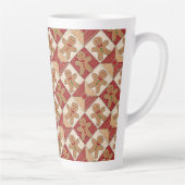 Mooie Gingermann Patchwork Patroon Stijl Latte Mok (Rechts)