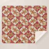 Mooie Gingermann Patchwork Patroon Stijl Sherpa Deken (Voorkant (horizontaal))