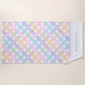 Mooie Gingham Plaids Harten Strandlaken (Voorkant)