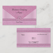 Mooie Gingham Roze Witte Controleknop Visitekaartje (Voorkant / Achterkant)