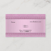 Mooie Gingham Roze Witte Controleknop Visitekaartje (Achterkant)