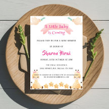 Mooie Giraffe Baby Shower Uitnodiging