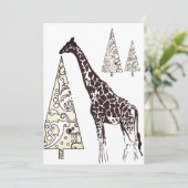 Mooie Giraffe, decoratieve kerstbomen plat Feestdagenkaart (Staand voorkant)