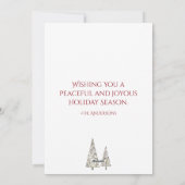 Mooie Giraffe, decoratieve kerstbomen plat Feestdagenkaart (Achterkant)