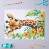 Mooie Giraffe Dier & Sinaasappel Bloem Decoupage Tissuepapier (Craft)