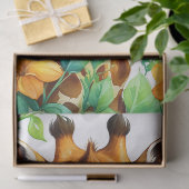 Mooie Giraffe Dier & Sinaasappel Bloem Decoupage Tissuepapier (Geschenk)