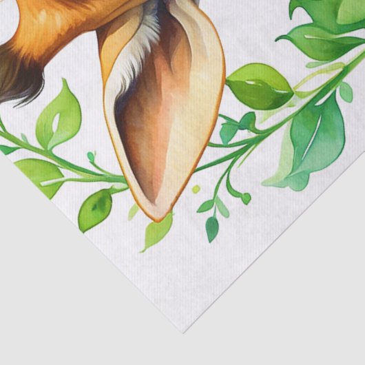 Mooie Giraffe Dier & Sinaasappel Bloem Decoupage Tissuepapier (Detail)