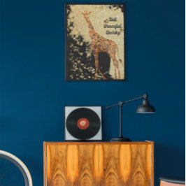 Mooie Giraffe Dierenkunst Poster