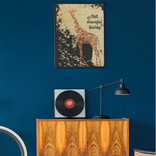 Mooie Giraffe Dierenkunst Poster