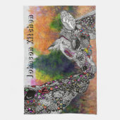 Mooie Giraffe en haar Kalf Keuken Handdoek (Verticaal)