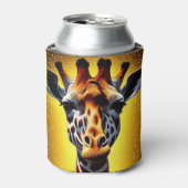 Mooie Giraffe met een gouden glitter Blikjeskoeler (Blikje Voorkant)