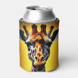 Mooie Giraffe met een gouden glitter Blikjeskoeler